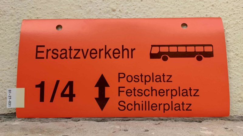 Ersatz­ver­kehr [Bus neu] 1/​4 Postplatz – Schil­ler­platz