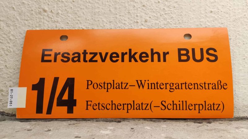 Ersatz­ver­kehr BUS 1/​4 Postplatz – Fetscherplatz(-Schillerplatz)