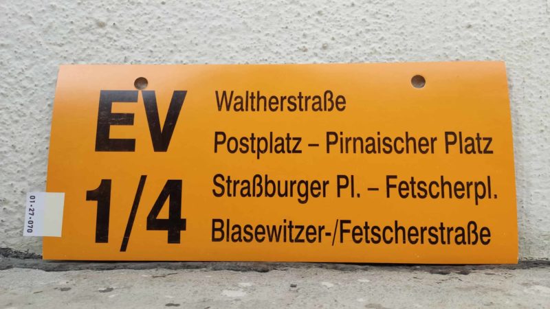 EV 1/​4 Walt­her­straße – Bla­se­witzer-/Fet­scher­straße