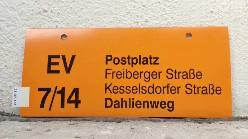 EV 7/​14 Postplatz – Dah­li­enweg