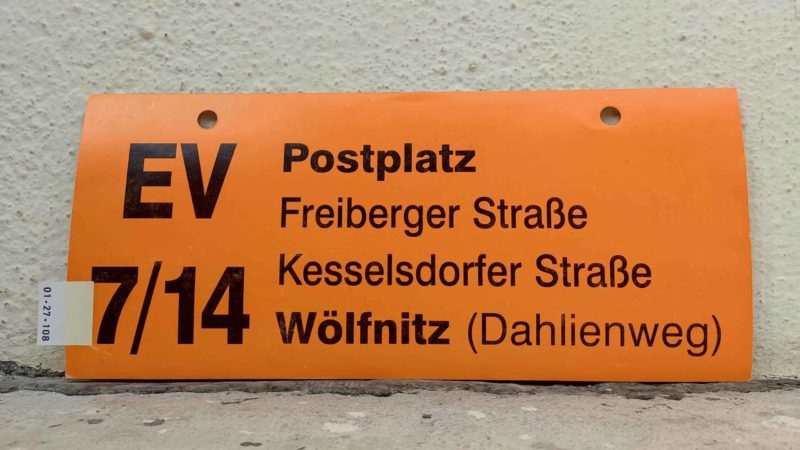 EV 7/​14 Postplatz – Wölfnitz (Dah­li­enweg)