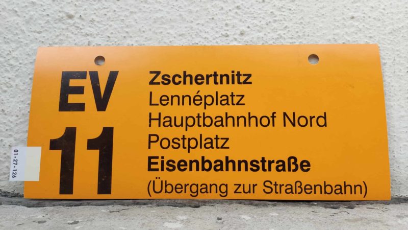 EV 11 Zschertnitz – Eisen­bahn­straße (Übergang zur Stra­ßen­bahn)