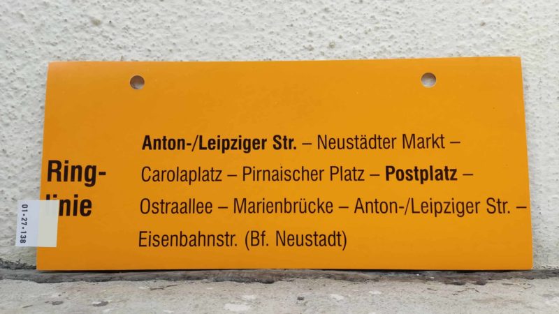Ring- linie Anton-/Leip­ziger Str. – Eisen­bahnstr. (Bf. Neustadt)