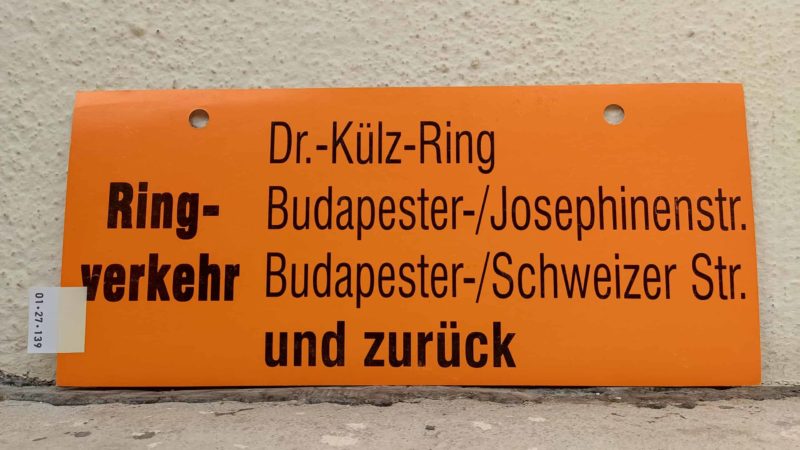 Ring- verkehr Dr.-Külz-Ring – Buda­pe­ster-/Schweizer Str. und zurück