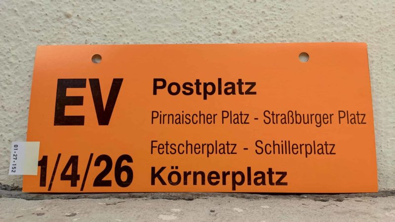 EV 1/​4/​26 Postplatz – Kör­ner­platz
