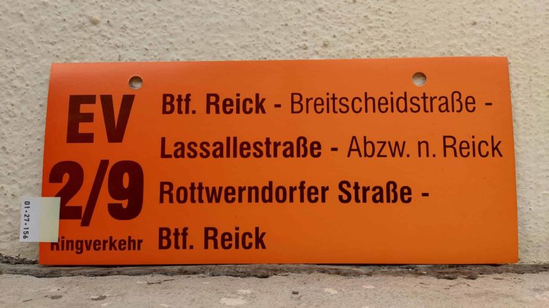 EV 2/​9 Ring­ver­kehr Btf. Reick – Btf. Reick