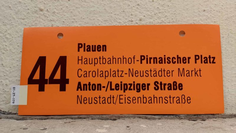 44 Plauen – Pirnai­scher Platz – Anton-/Leip­ziger Straße Neustadt/​Eisenbahnstraße
