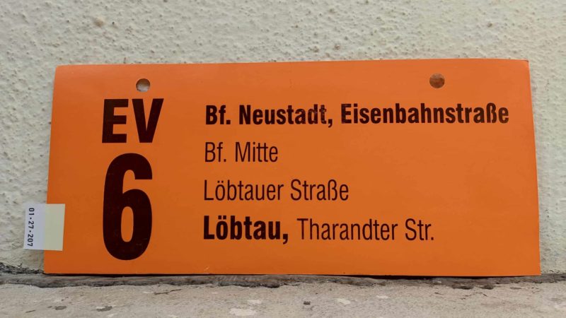 EV 6 Bf. Neustadt, Eisen­bahn­straße – Löbtau, Tha­randter Str.