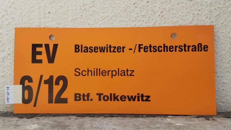EV 6/​12 Bla­se­witzer -/​Fetscherstraße – Btf. Tolkewitz