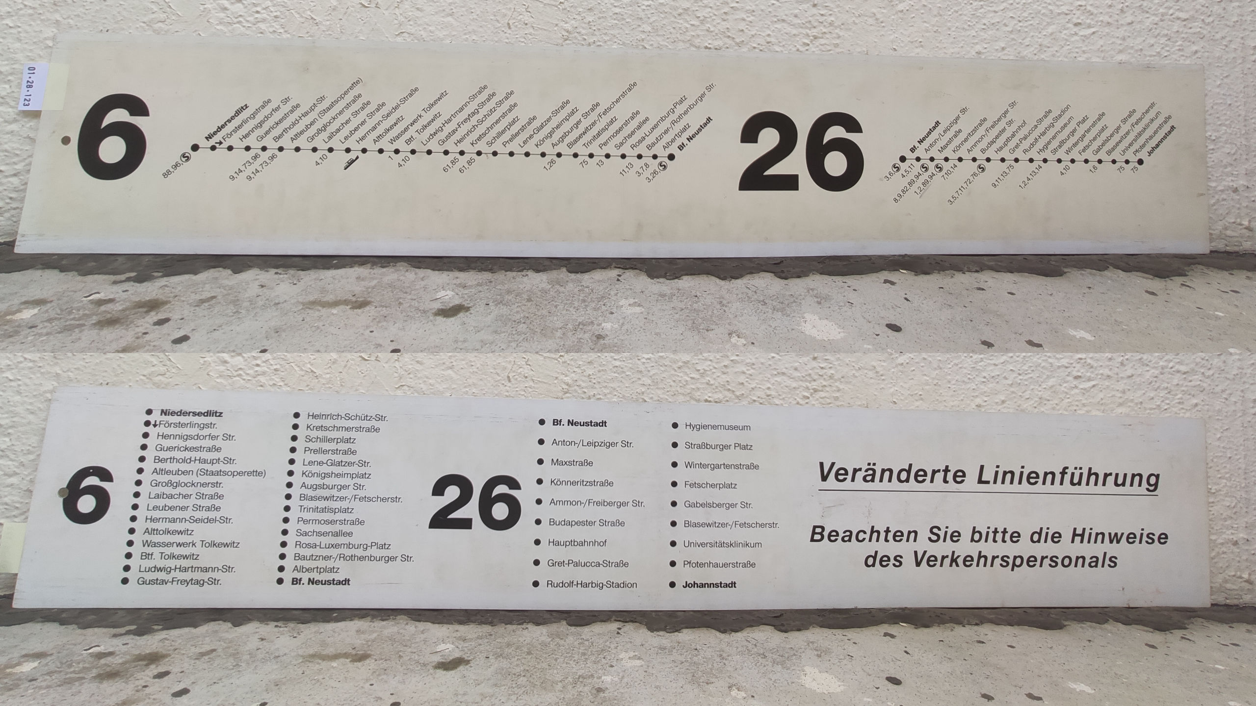 6 Niedersedlitz – Bf. Neustadt 26 Bf. Neustadt – Johannstadt