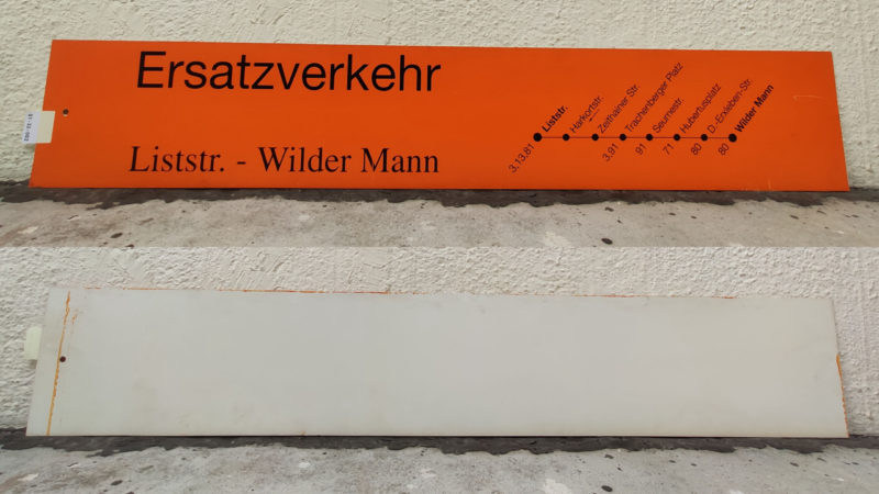 Ersatz­ver­kehr Liststr. ‑Wilder Mann