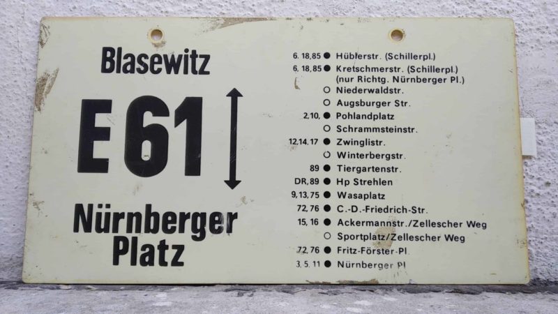 E61 Blasewitz – Nürn­berger Platz