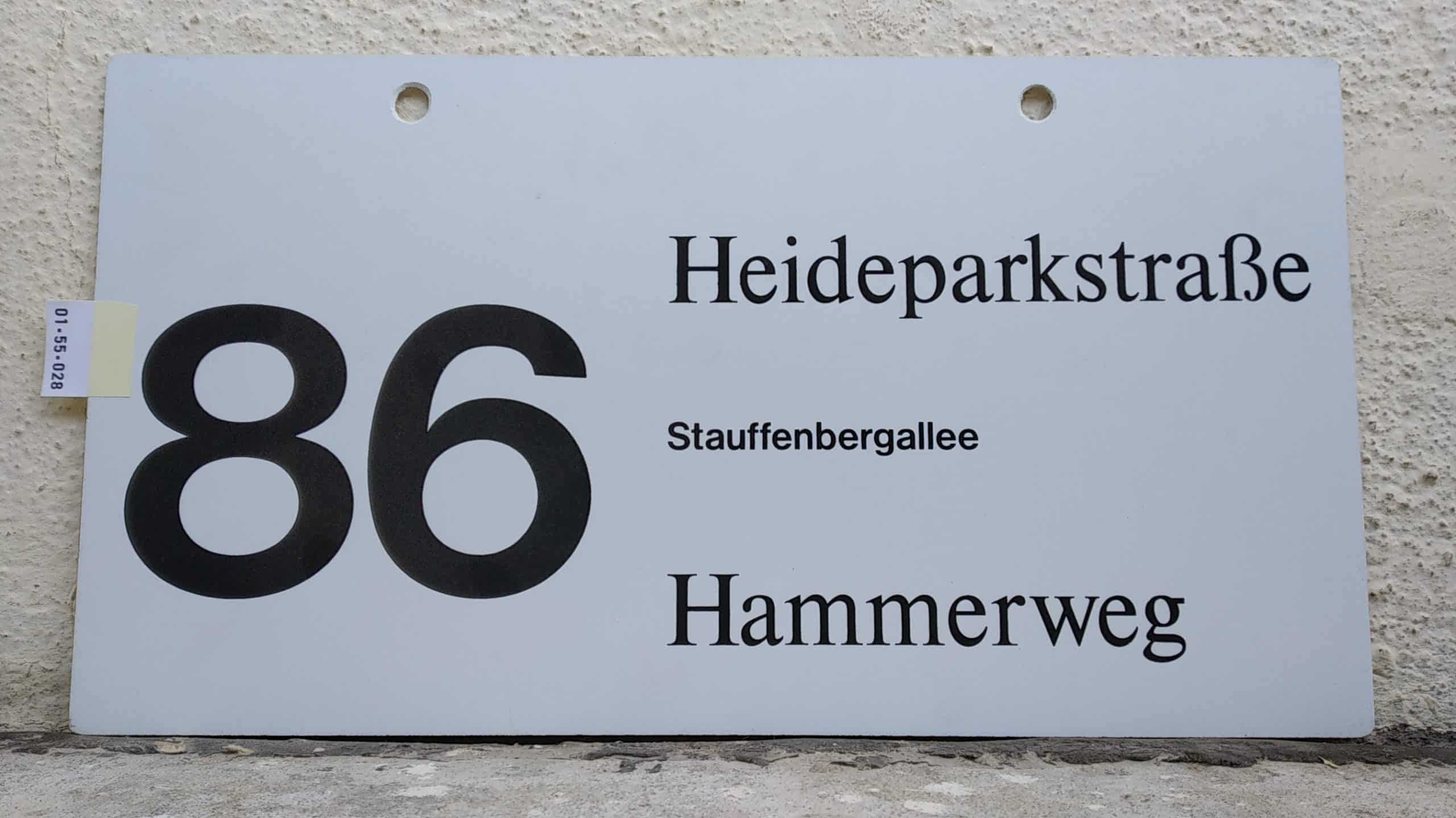 Ein seltenes Bus-Linienschild aus Dresden der Linie 86 von Heideparkstraße nach Hammerweg #1