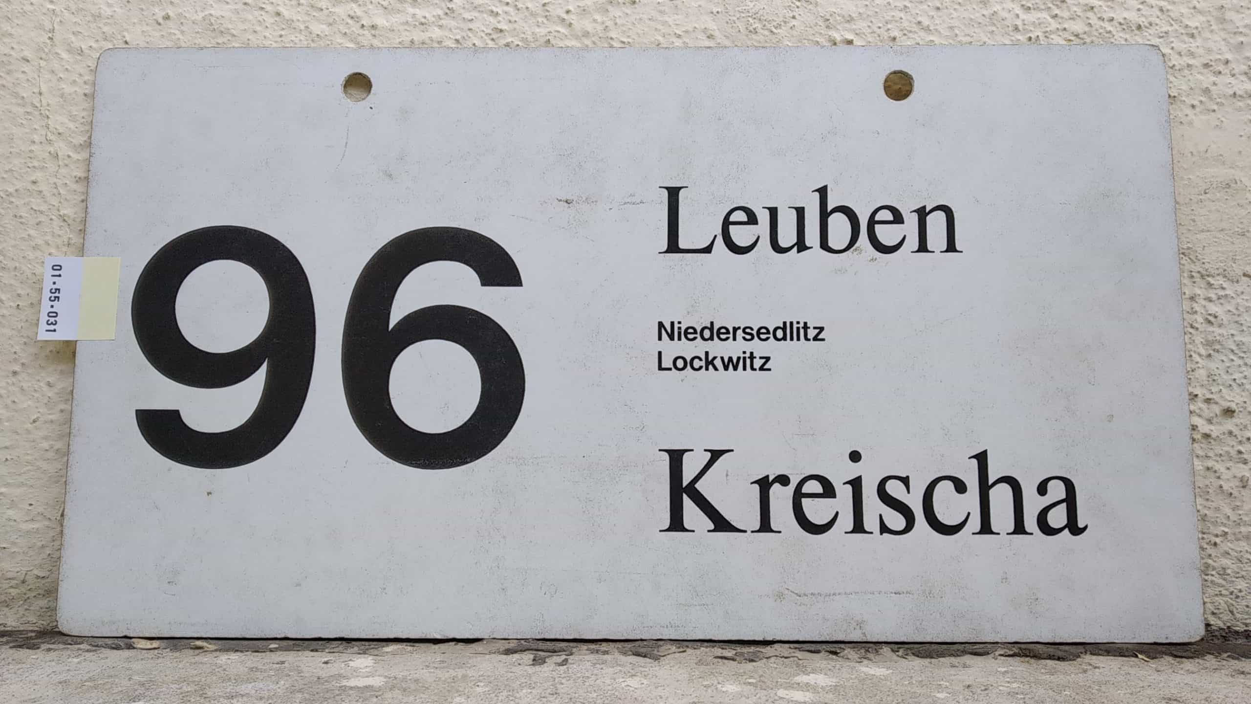 Ein seltenes Bus-Linienschild aus Dresden der Linie 96 von Leuben nach Kreischa #1