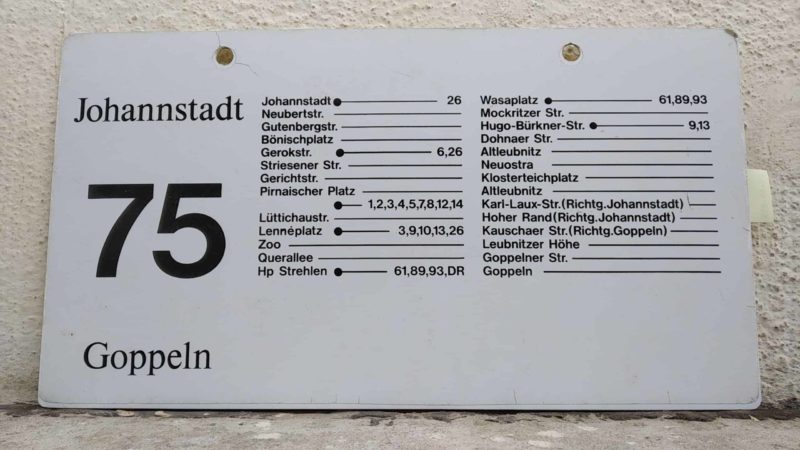75 Johann­stadt – Goppeln