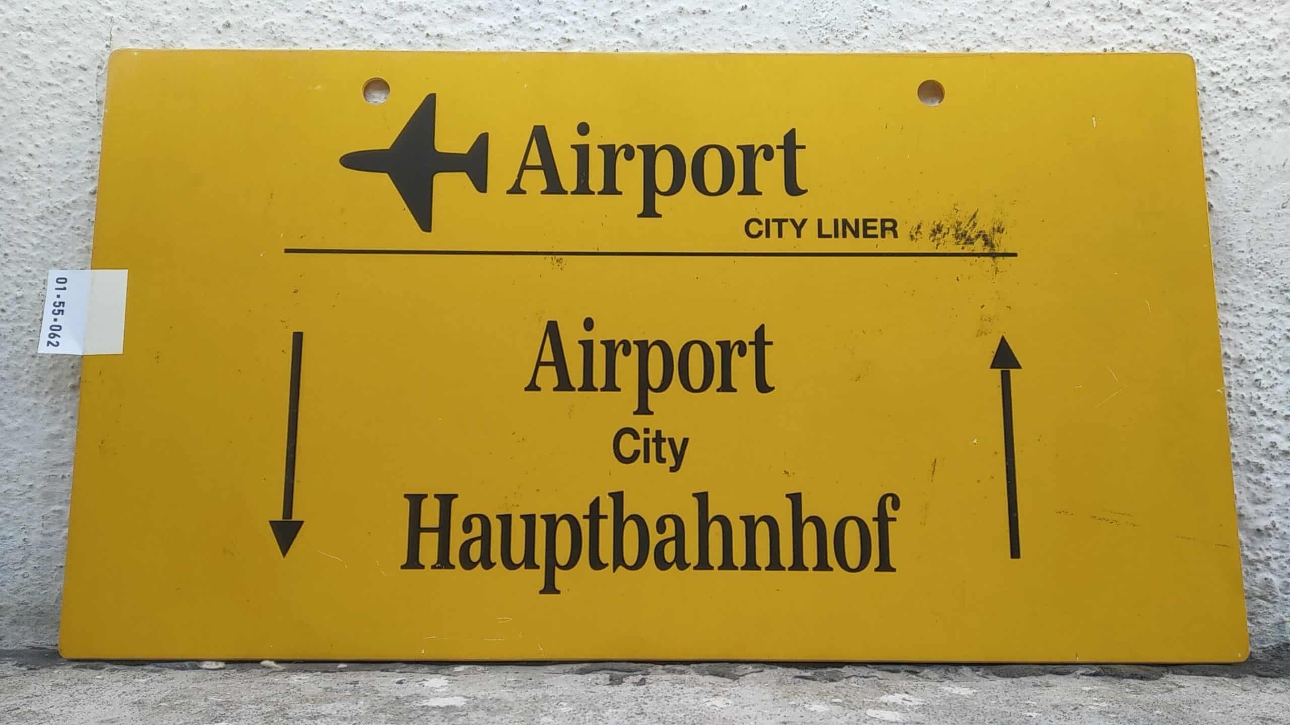 Ein seltenes Bus-Linienschild aus Dresden der Linie [Flugzeug] Airport CITY LINER von Airport nach Hauptbahnhof