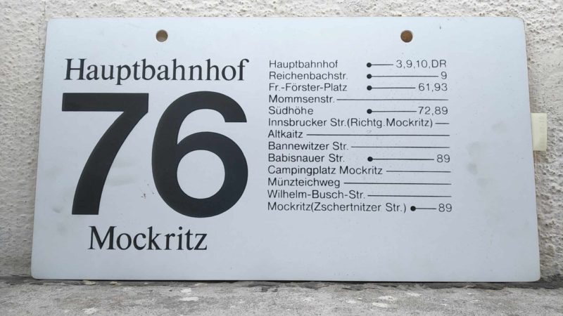 76 Haupt­bahnhof – Mockritz