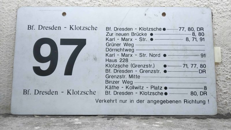 97 Bf. Dresden-Klotzsche – Bf. Dresden-Klotzsche