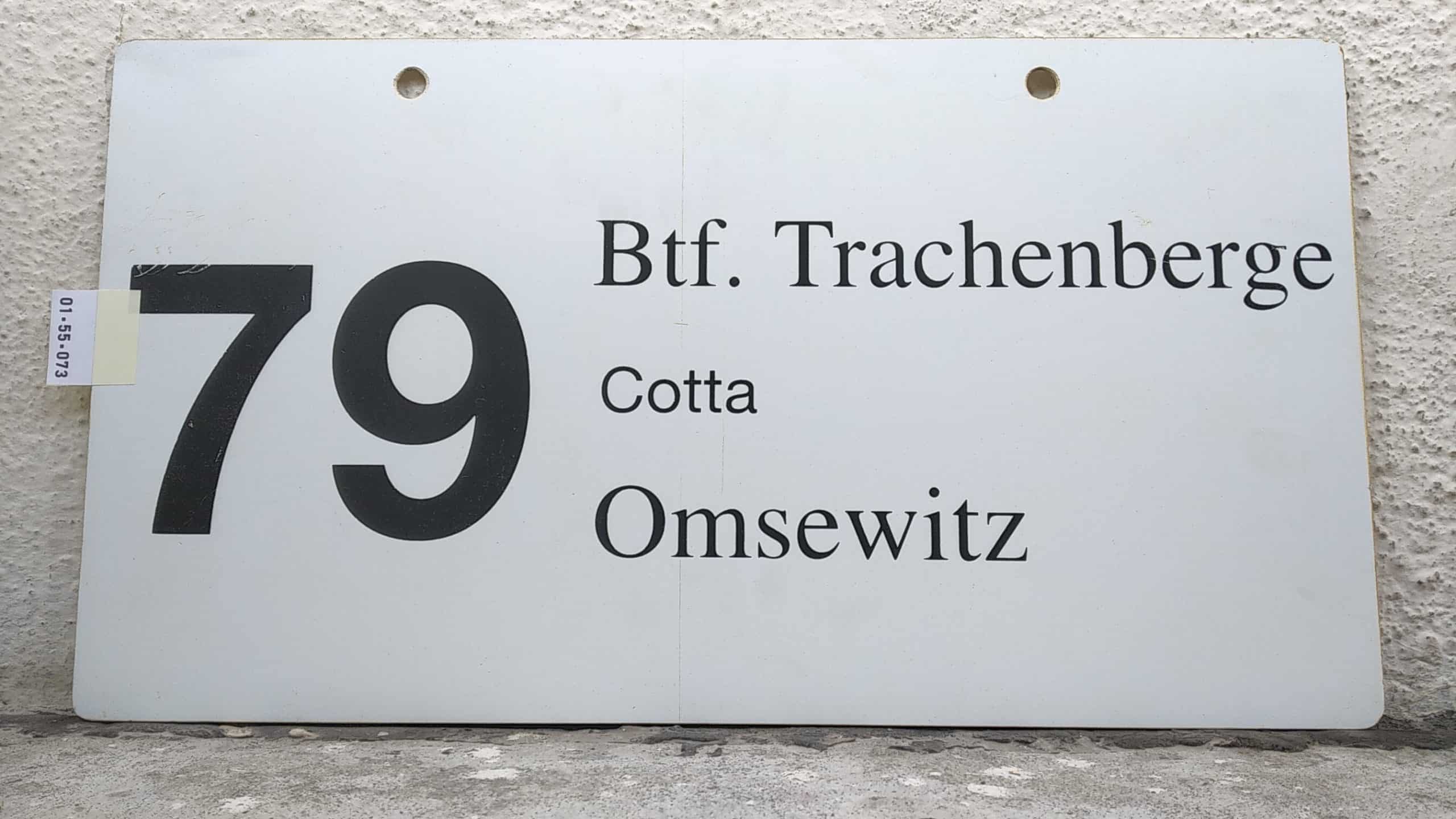 Ein seltenes Bus-Linienschild aus Dresden der Linie 79 von Btf. Trachenberge nach Omsewitz #1