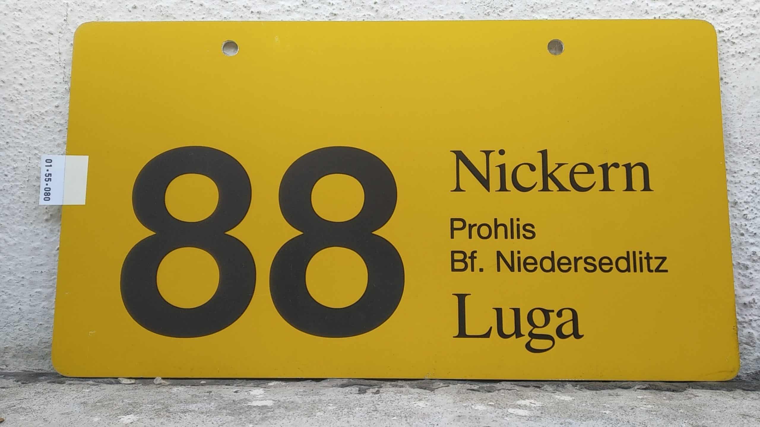 Ein seltenes Bus-Linienschild aus Dresden der Linie 88 von Nickern nach Luga #1