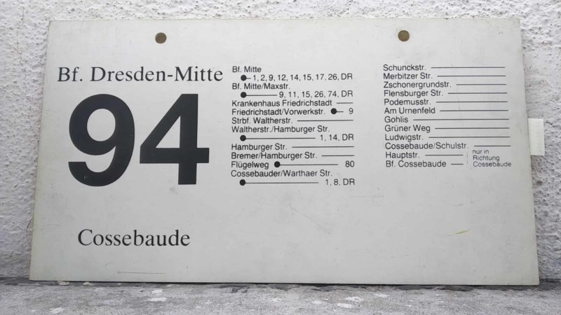 94 Bf. Dresden- Mitte – Cos­se­baude