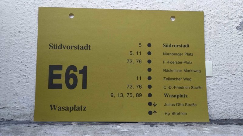 E 61 Süd­vor­stadt – Wasaplatz