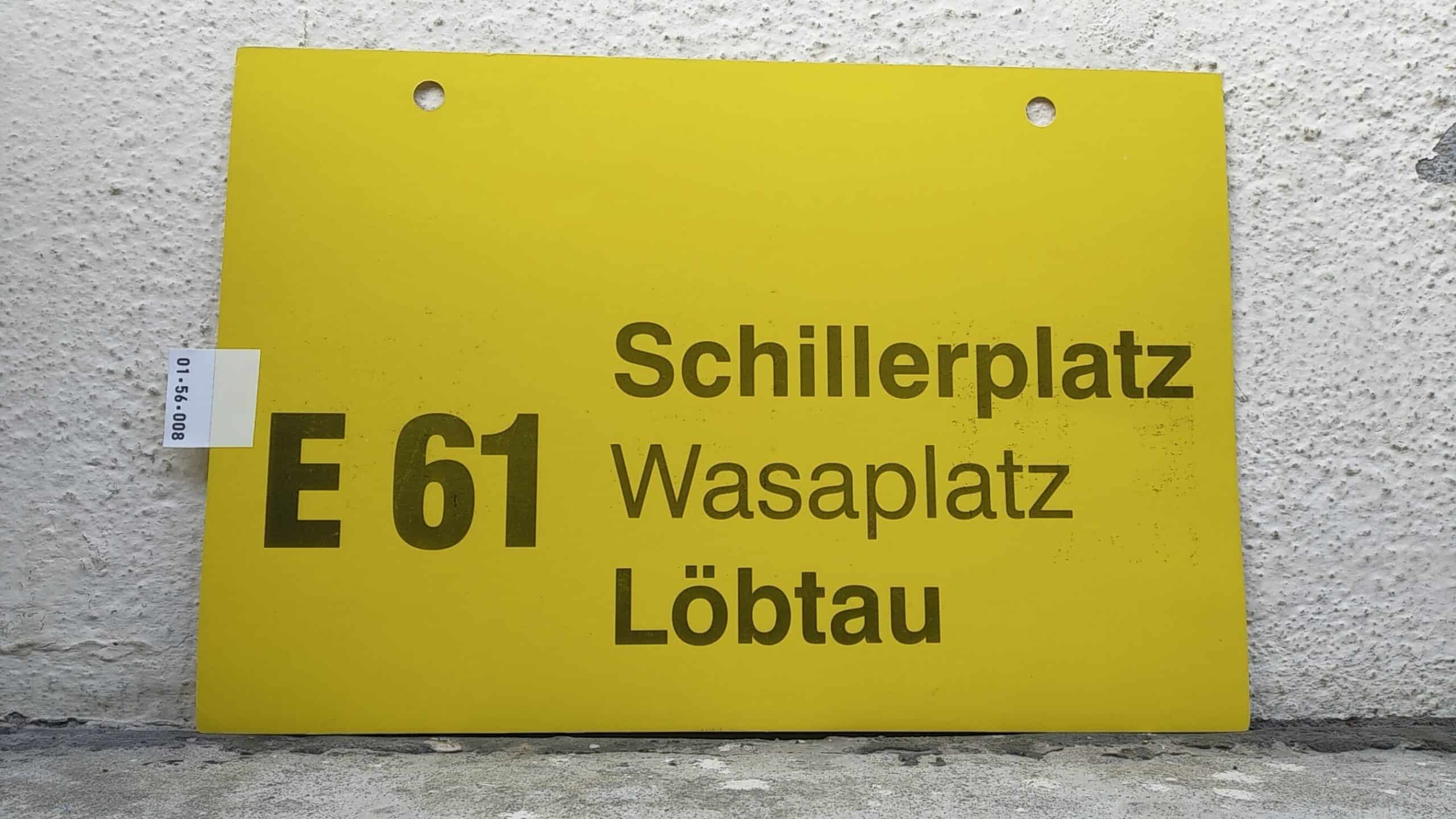 Ein seltenes Bus-Linienschild aus Dresden der Linie E 61 von Schillerplatz nach Löbtau #1