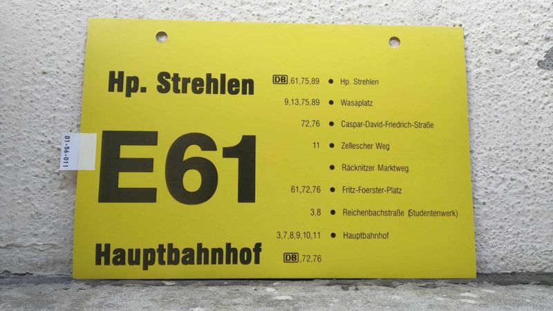 E61 Hp. Strehlen – Haupt­bahnhof