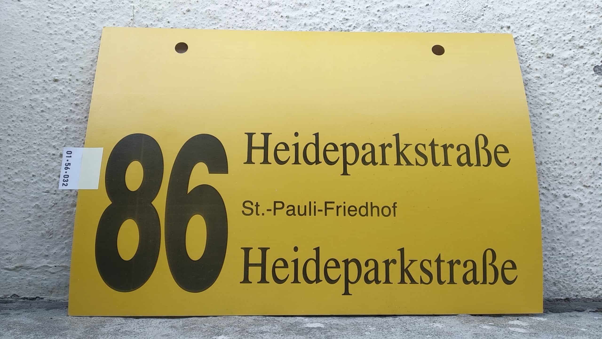 Ein seltenes Bus-Linienschild aus Dresden der Linie 86 von Heideparkstraße nach Heideparkstraße #1