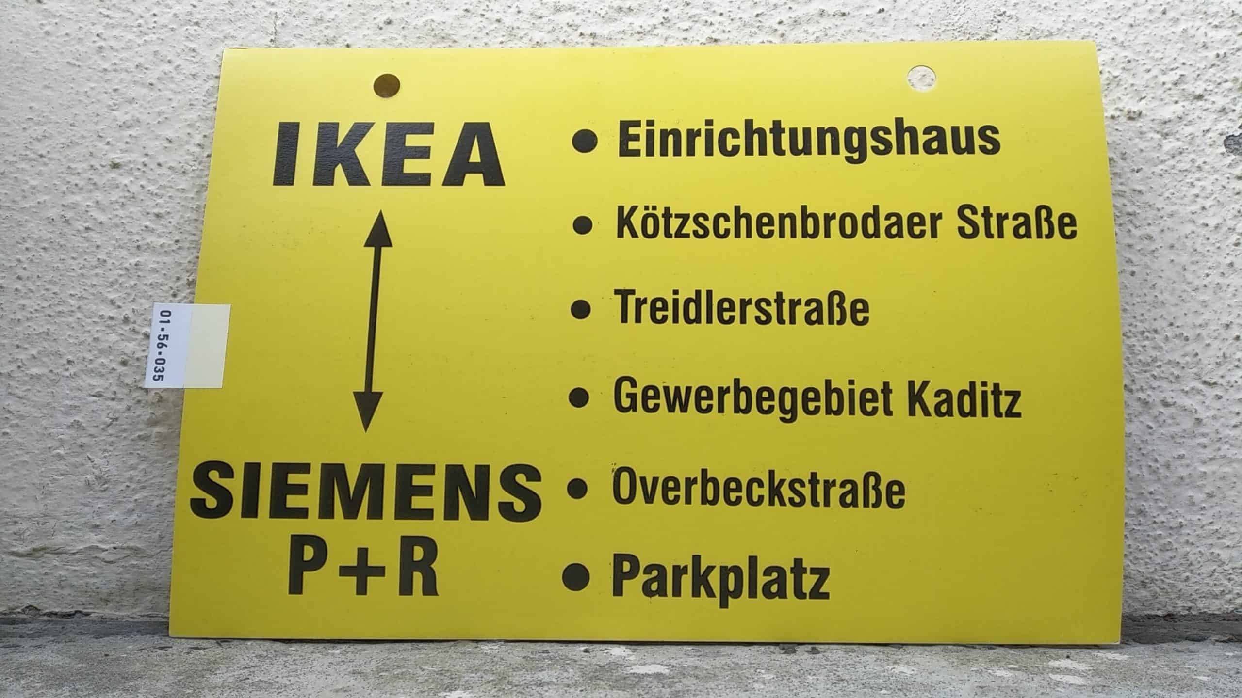 Ein seltenes Bus-Linienschild aus Dresden von IKEA nach SIEMENS P+R