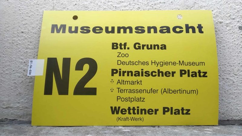 Muse­ums­nacht N2 Btf. Gruna – Wettiner Platz (Kraft-Werk)