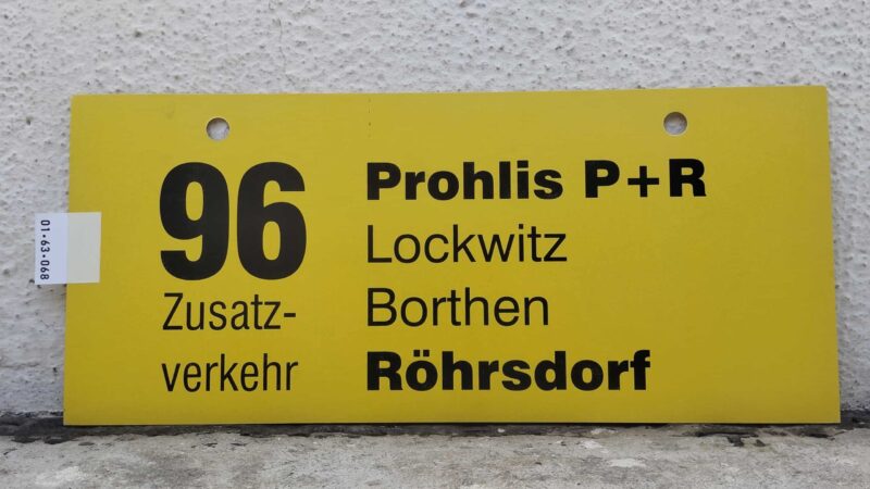 96 Zusatz- verkehr Prohlis P+R – Röhrsdorf 96 Zusatz- verkehr Prohlis P+R – Röhrsdorf