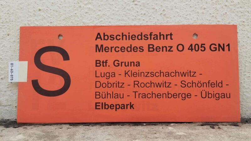 S Abschieds­fahrt Mercedes Benz O 405 GN1 Btf. Gruna – Elbepark