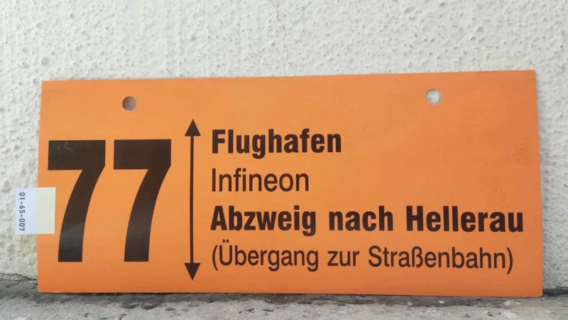 77 Flughafen – Abzweig nach Hellerau (Übergang zur Stra­ßen­bahn)