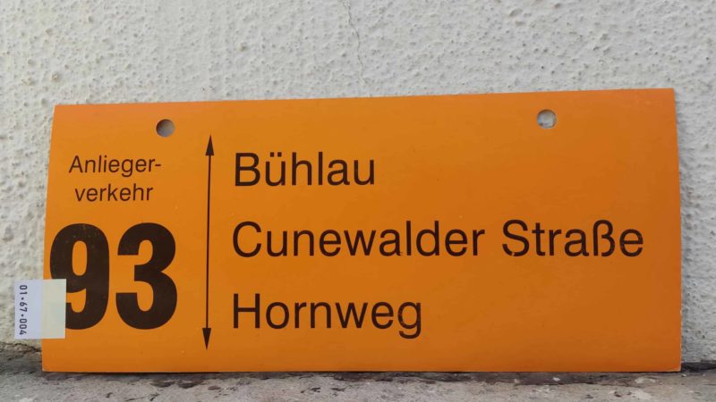 Anlieger- verkehr 93 Bühlau – Hornweg