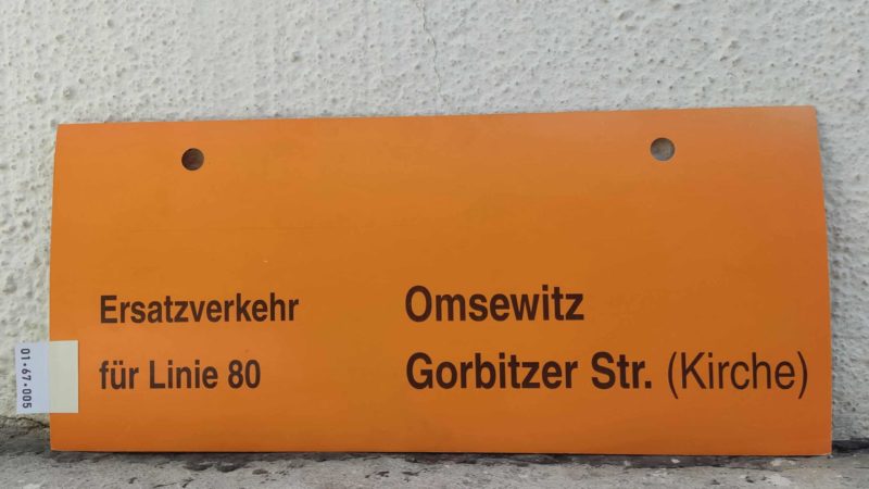 Ersatz­ver­kehr für Linie 80 Omsewitz – Gorbitzer Str. (Kirche)