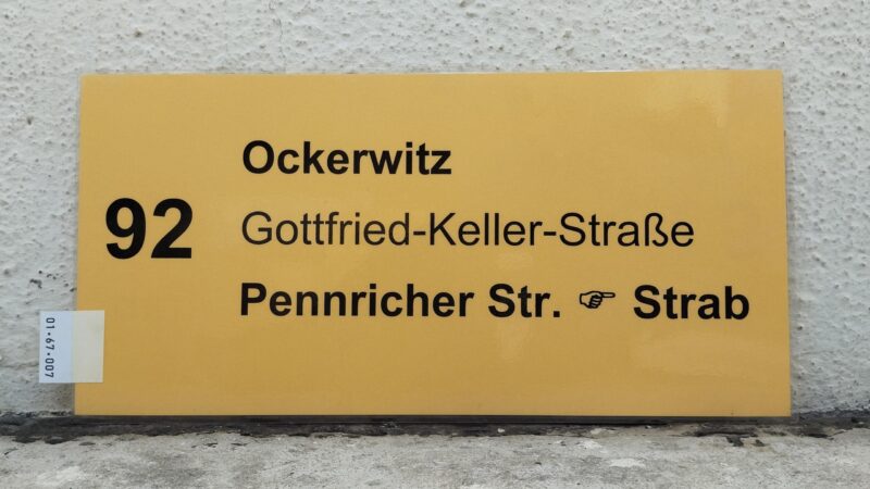 92 Ockerwitz – Penn­ri­cher Str. [Zei­ge­finger] Strab
