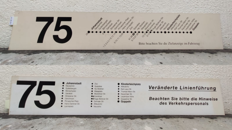 75 Johann­stadt – Klo­ster­teich­platz – Goppeln