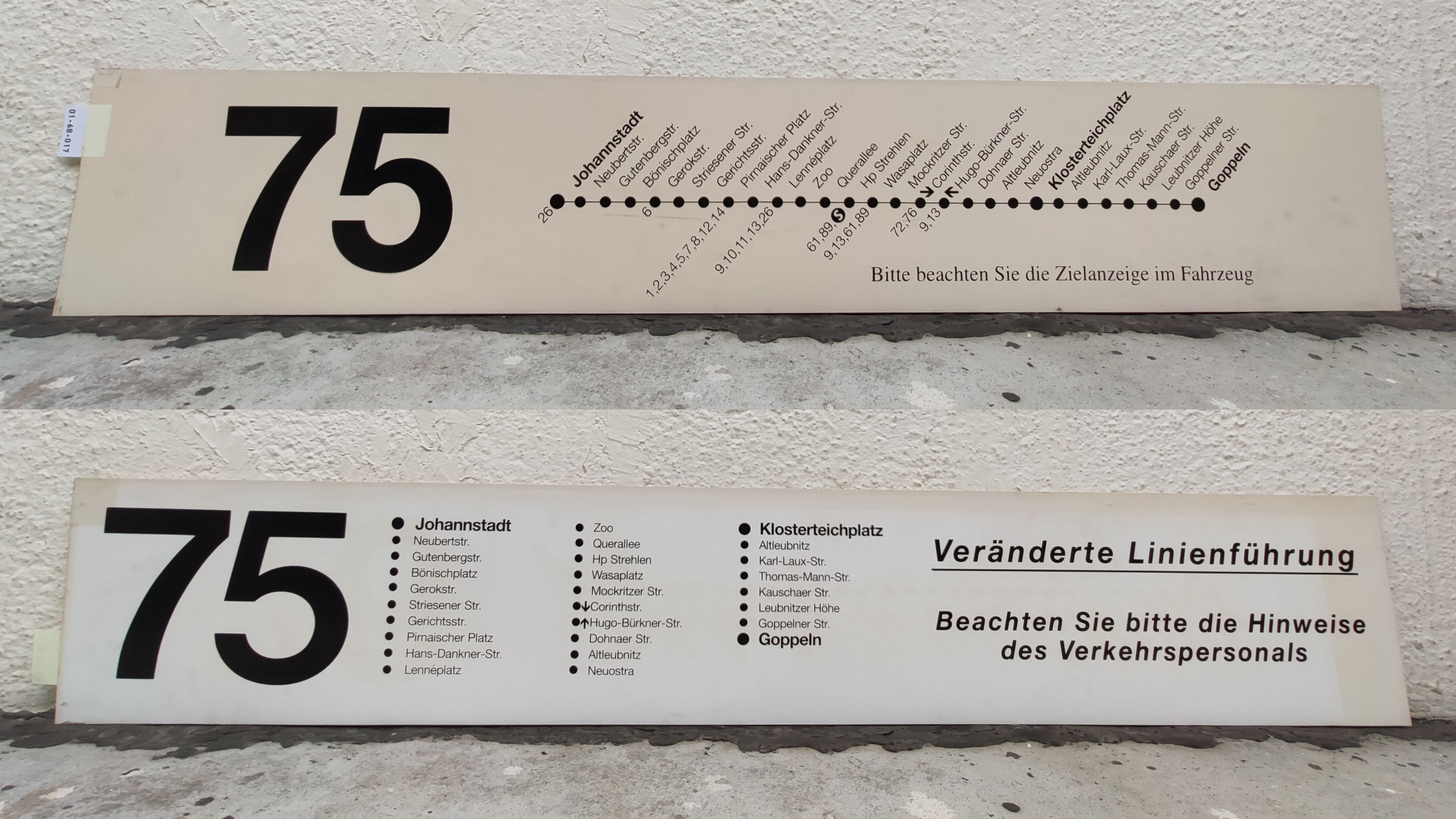 75 Johannstadt – Klosterteichplatz – Goppeln