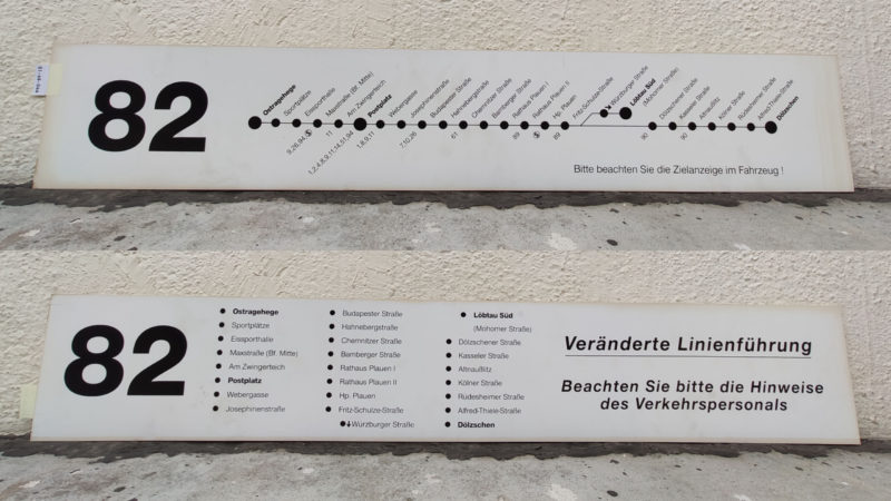 82 Ost­ra­ge­hege – Postplatz – Löbtau Süd (Mohorner Straße) [bzw.] Dölzschen