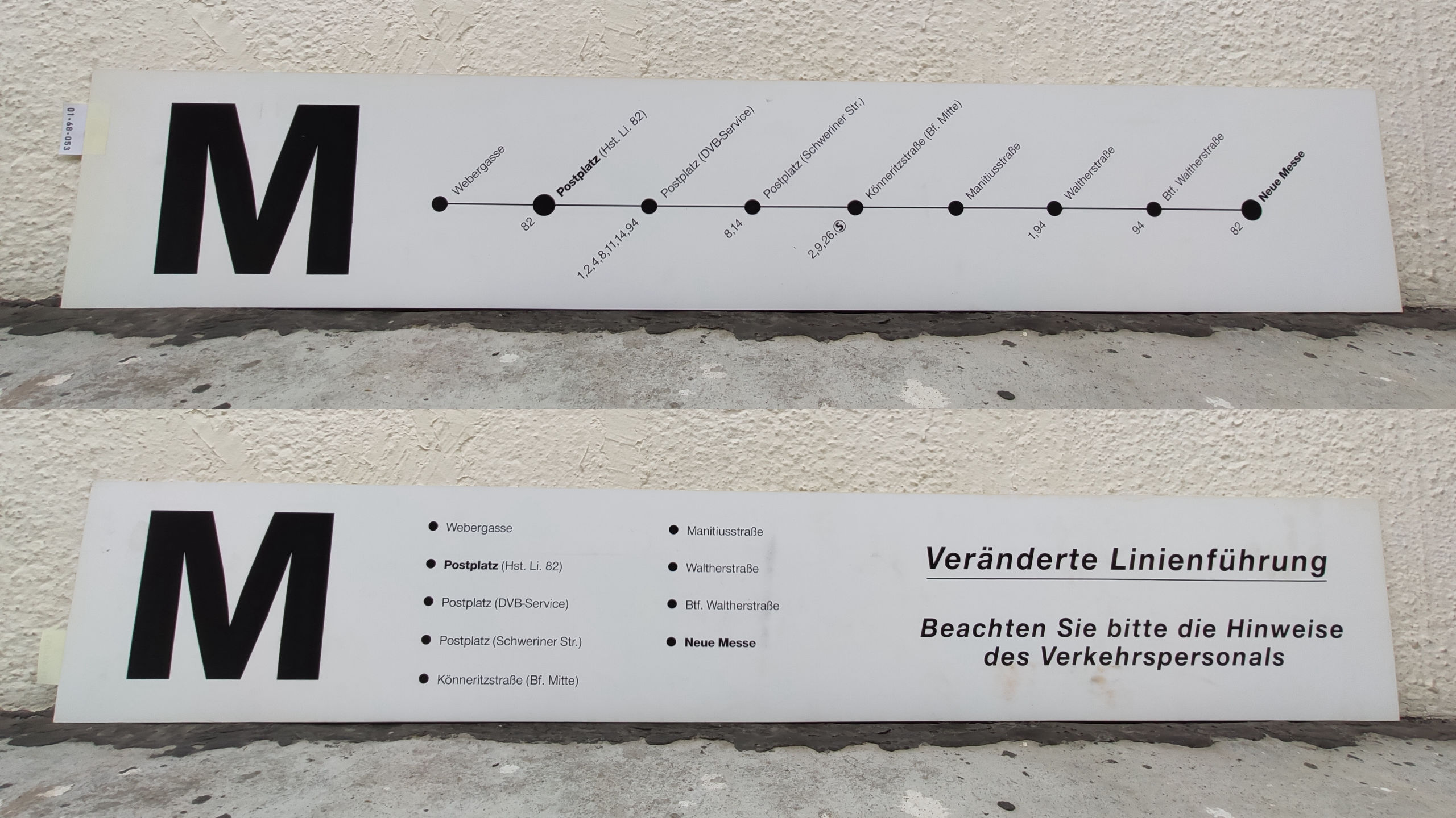 M Webergasse – Postplatz (Hst. Li. 82) – Neue Messe