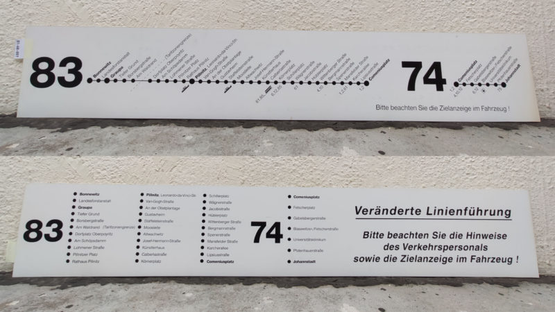 83 Bonnewitz – Graupa – Pillnitz, Leonardo-da-Vince-Str. – Come­ni­us­platz 74 Come­ni­us­platz – Johann­stadt
