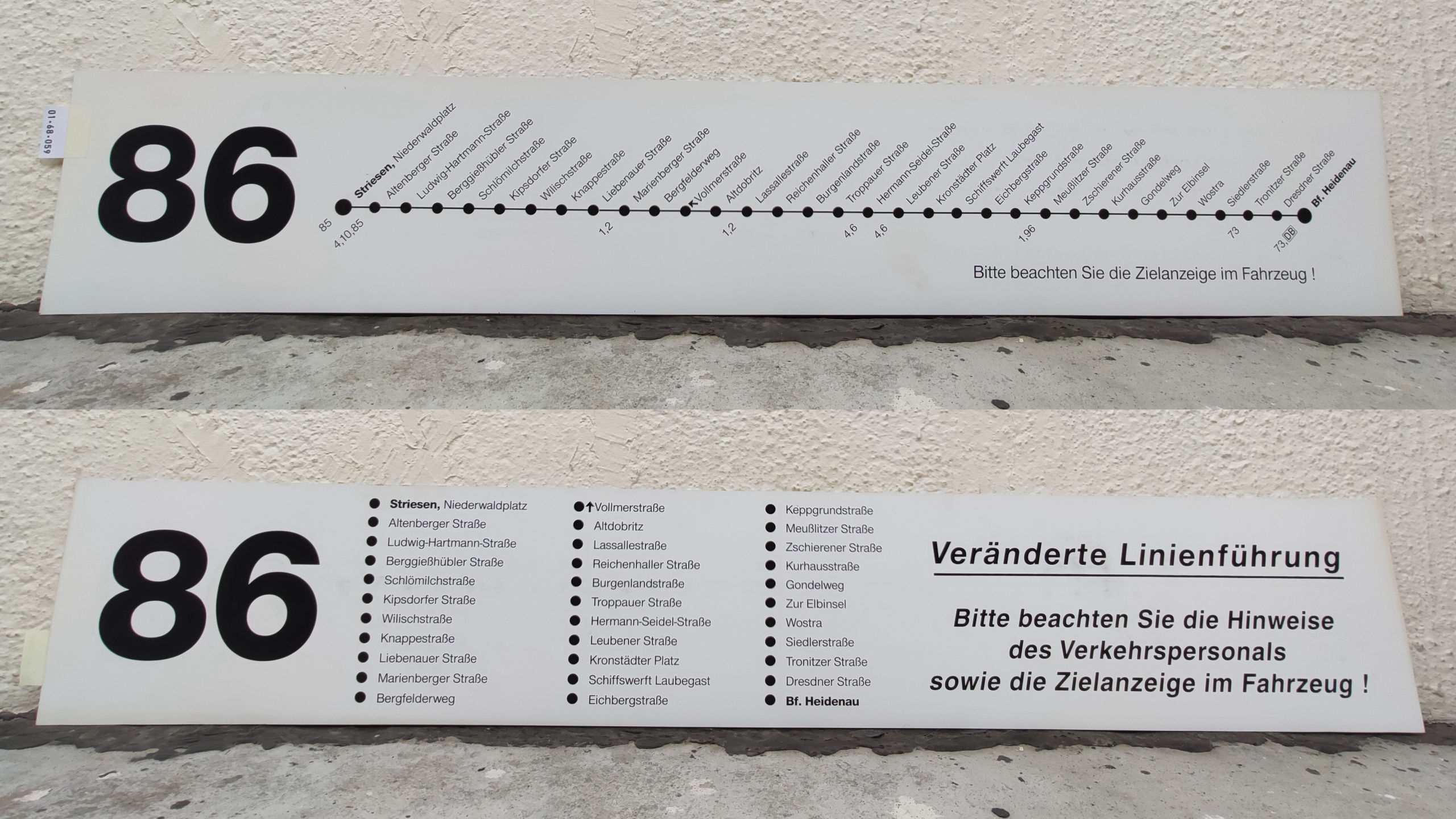 86 Striesen, Niederwaldplatz – Bf. Heidenau