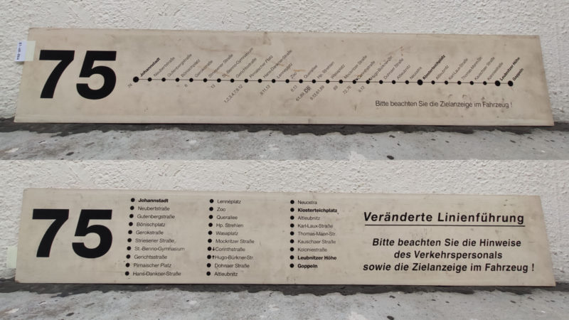 75 Johann­stadt – Klo­ster­teich­platz – Leub­nitzer Höhe – Goppeln