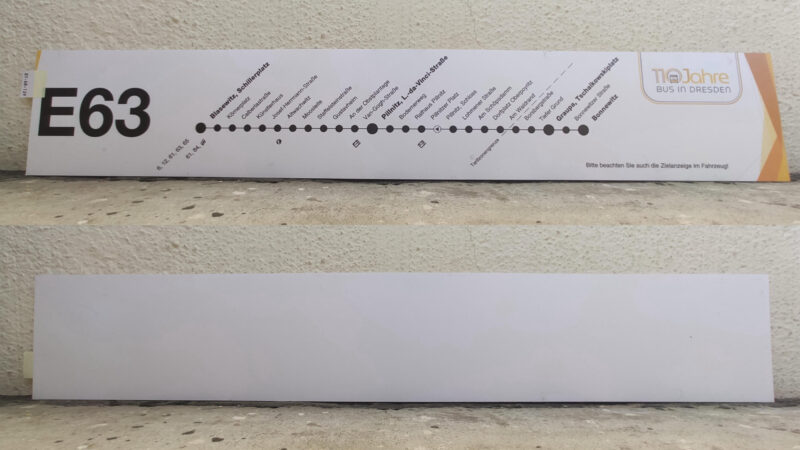 E63 Blasewitz, Schil­ler­platz – Pillnitz, L.-da-Vinci-Str. – Graupa, Tschai­kov­ski­platz – Bonnewitz