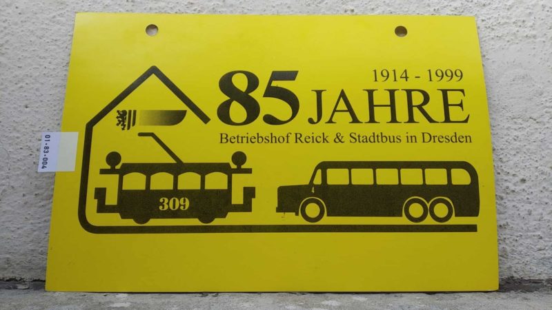 [85 JAHRE 1914 – 1999 Betriebshof Reick & Stadtbus in Dresden]