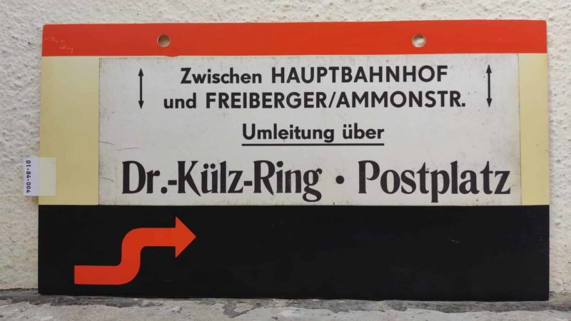 Zwischen HAUPTBAHNHOF und FREIBERGER/​AMMONSTR. Umleitung über Dr.-Külz-Ring • Postplatz
