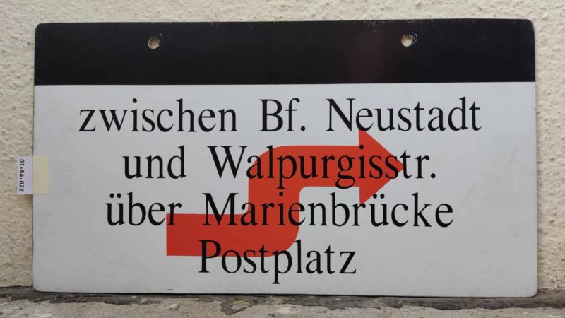 zwischen Bf. Neustadt und Wal­pur­gisstr. über Mari­en­brücke Postplatz