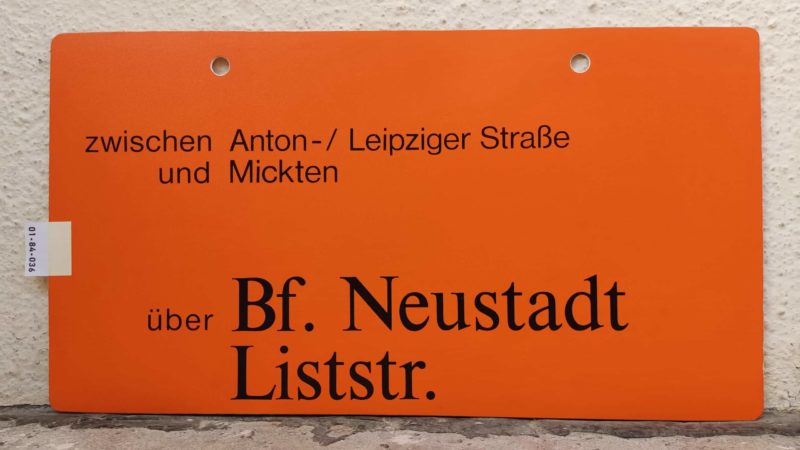 zwischen Anton-/ Leipziger Straße und Mickten über Bf. Neustadt Liststr.