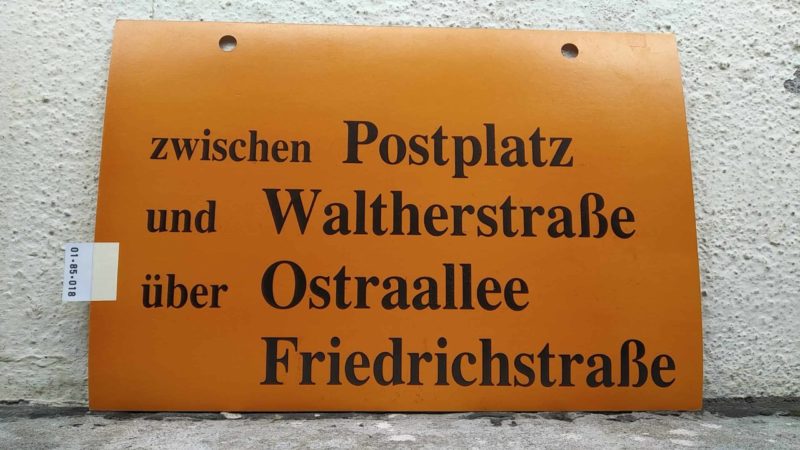 zwischen Postplatz und Walt­her­straße über Ost­r­a­allee Fried­rich­straße
